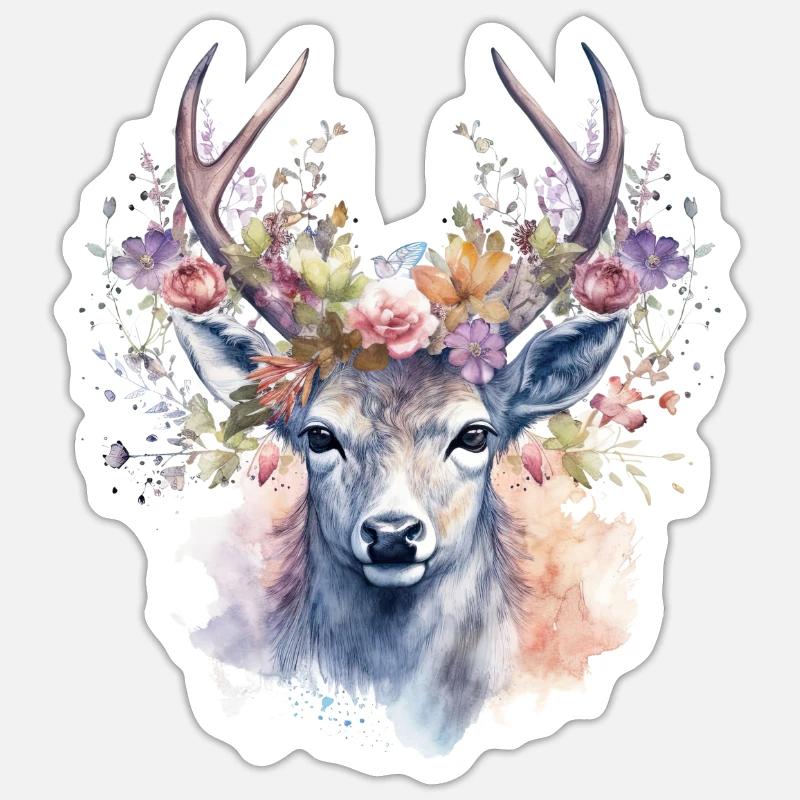 Replacement dirndl deer antlers deer Sticker size S (10 x 10 cm)