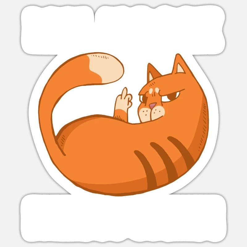 Ich Hasse Menschen Katze - Sticker Größe S (10 x 10 cm) - Mattweiß