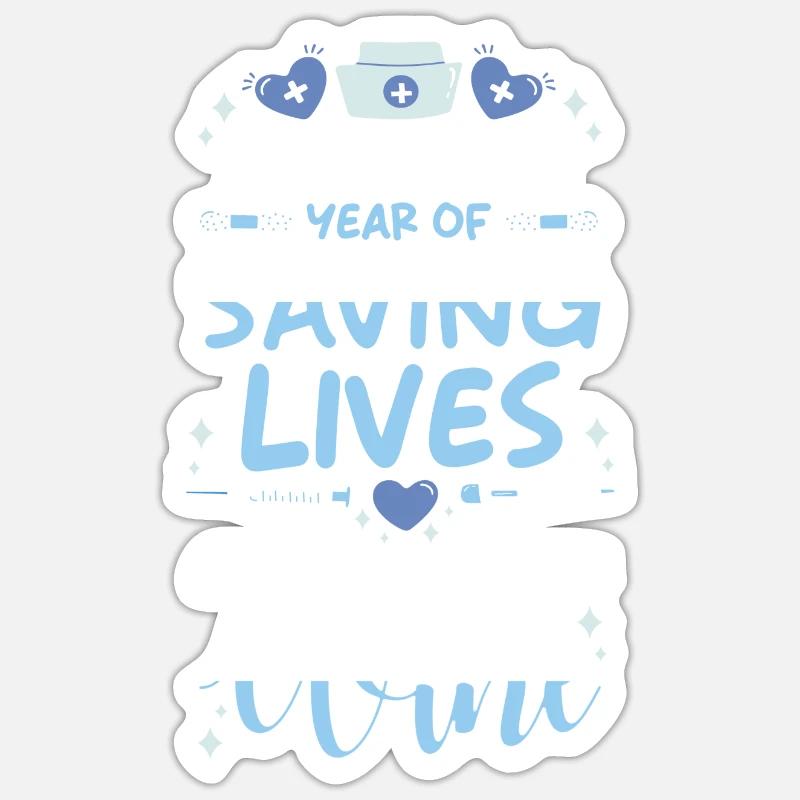 Cadeau d’anniversaire de l’infirmière - Sticker taille S (10 x 10 cm) - blanc mat