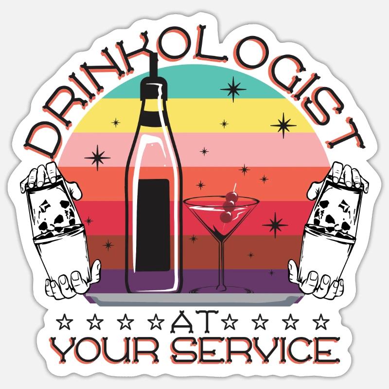 Drinkologist - Sticker size S (10 x 10 cm) - white matte