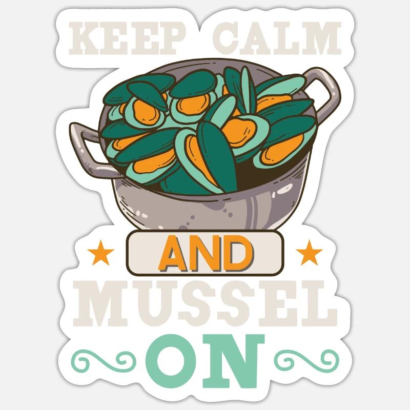 Mussels Seafood Shellfish - Sticker size S (10 x 10 cm) - white matte
