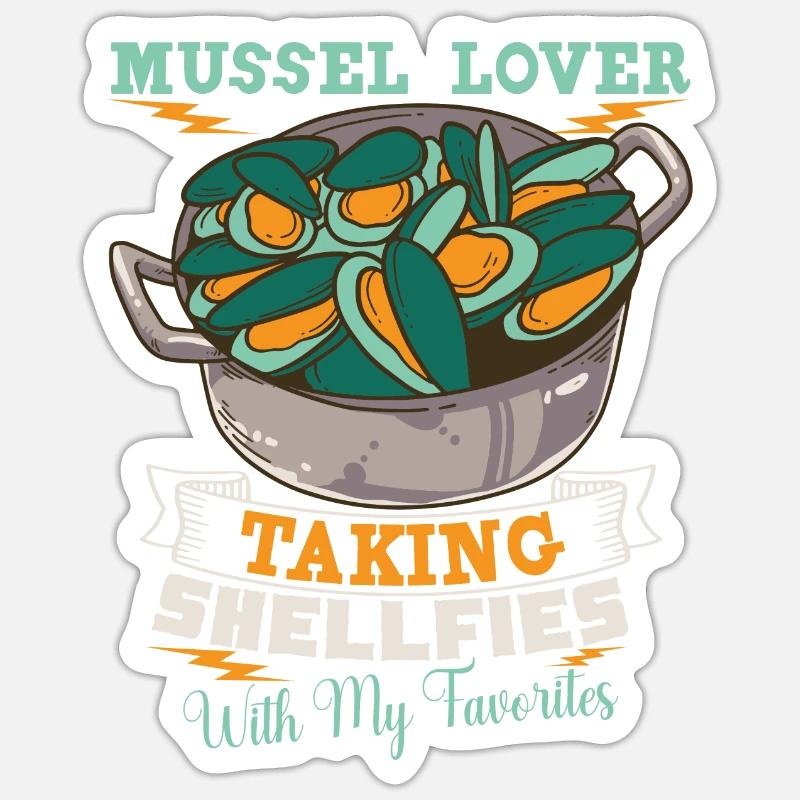 Mussels Seafood Shellfish - Sticker size S (10 x 10 cm) - white matte