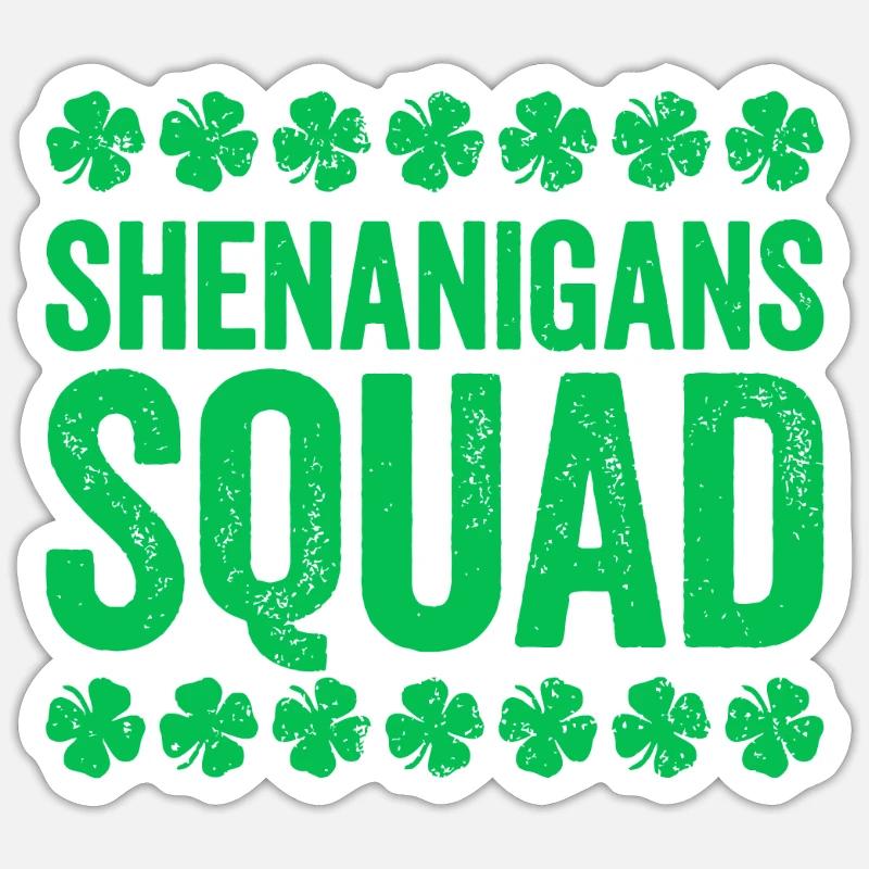 Shenanigans Squad, Saint-Patrick - Sticker taille S (10 x 10 cm) - blanc mat