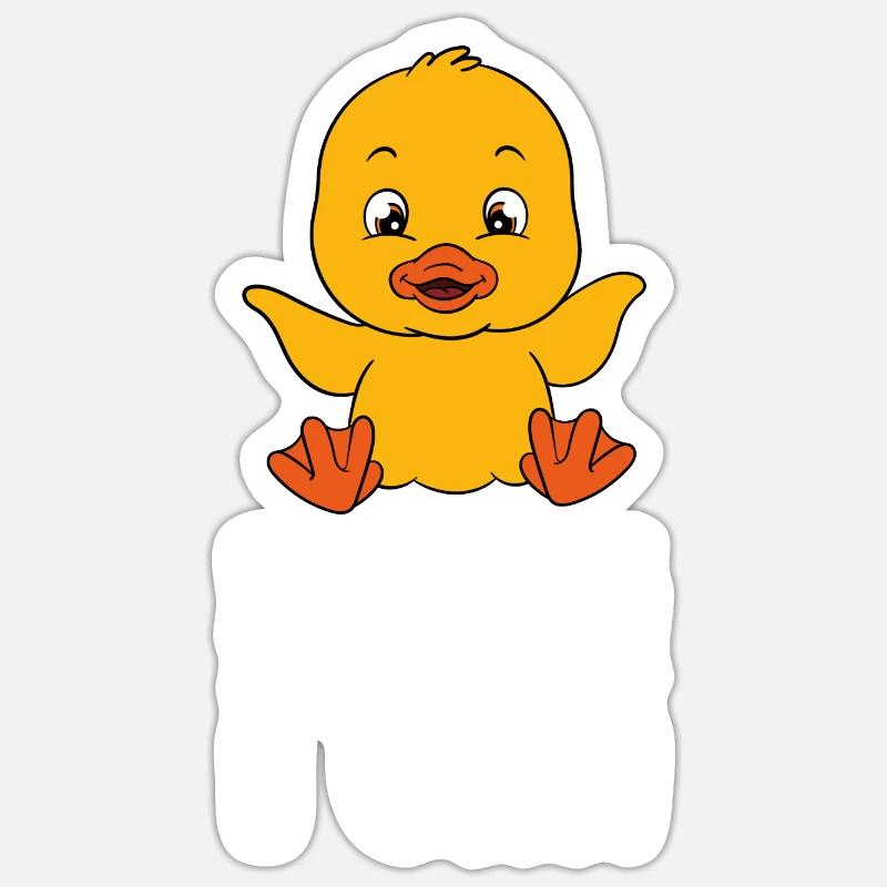 Drôles de canards Canard mignon - Sticker taille S (10 x 10 cm) - blanc mat
