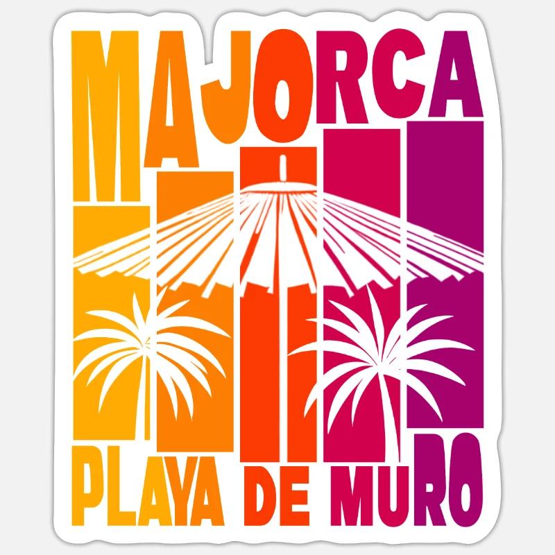 Mallorca Playa De Muro - Sticker Größe S (10 x 10 cm) - Mattweiß