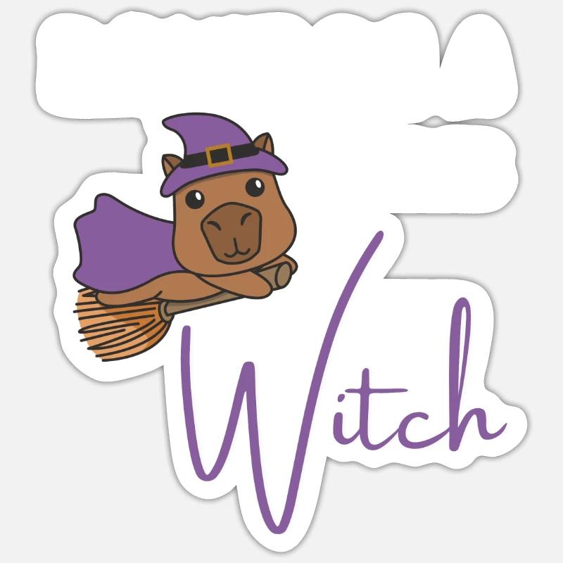 Capybara Halloween Hexen don't be a basic Witch Sticker Größe S (10 x 10 cm)