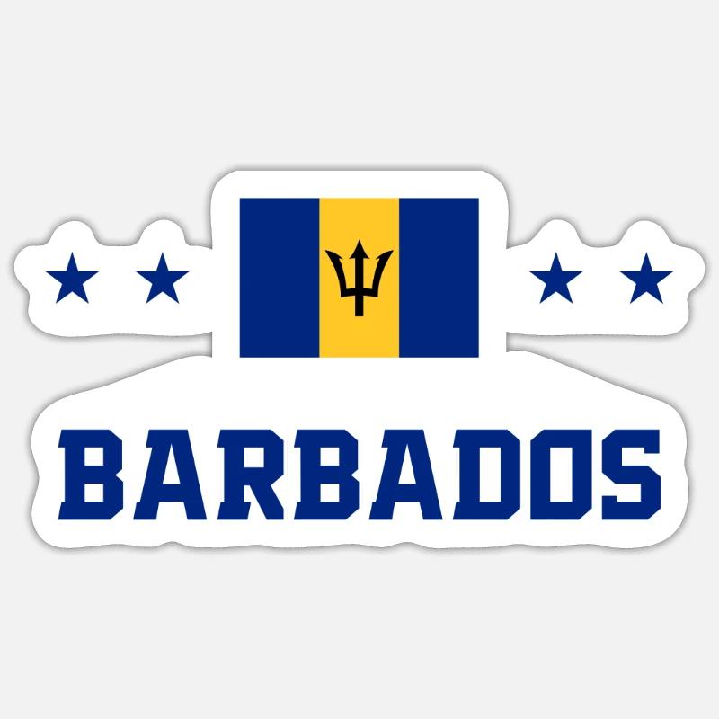 Barbade - Sticker taille S (10 x 10 cm) - blanc mat