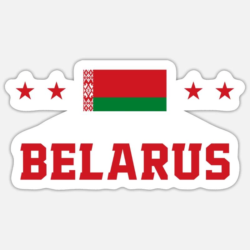 Biélorussie - Sticker taille S (10 x 10 cm) - blanc mat