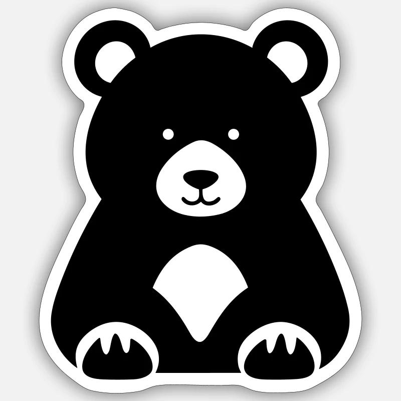 Bébé ours - Sticker taille S (10 x 10 cm) - blanc mat