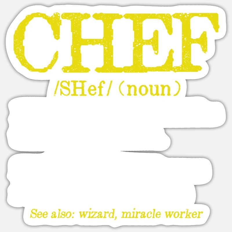 Chef Description Funny Culinary Cooking Sticker size S (10 x 10 cm)