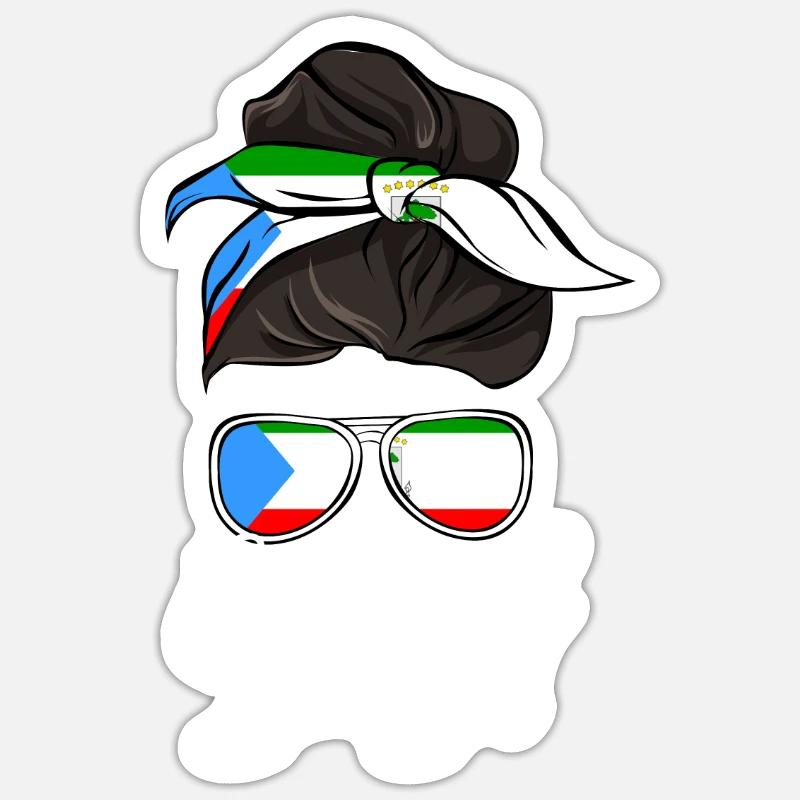 Guinée équatoriale - Sticker taille S (10 x 10 cm) - blanc mat