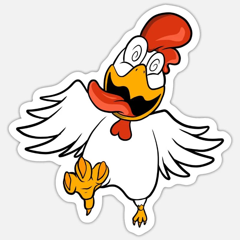 Funny hypnotized chicken Sticker size S (10 x 10 cm)