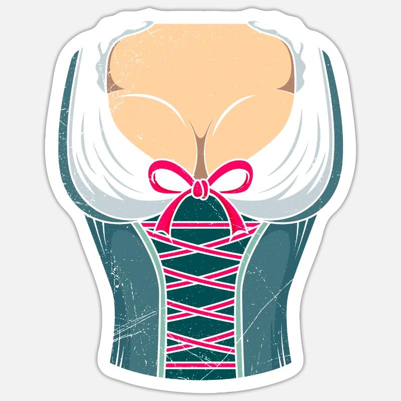 Dirndl Bayerisch Camicia Trachten Sticker formato S (10 x 10 cm)