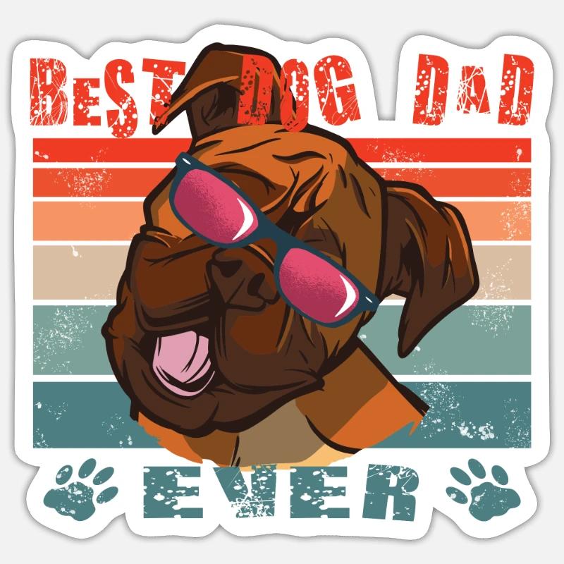 Hund Boxer Hundebesitzer Geschenkidee - Sticker Größe S (10 x 10 cm) - Mattweiß