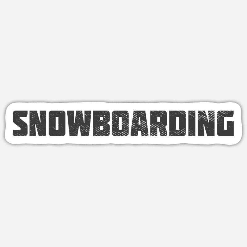 Planche à neige - Sticker taille S (10 x 10 cm) - blanc mat
