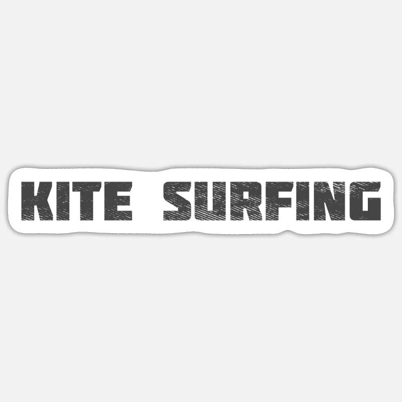 Kite surf - Sticker taille S (10 x 10 cm) - blanc mat