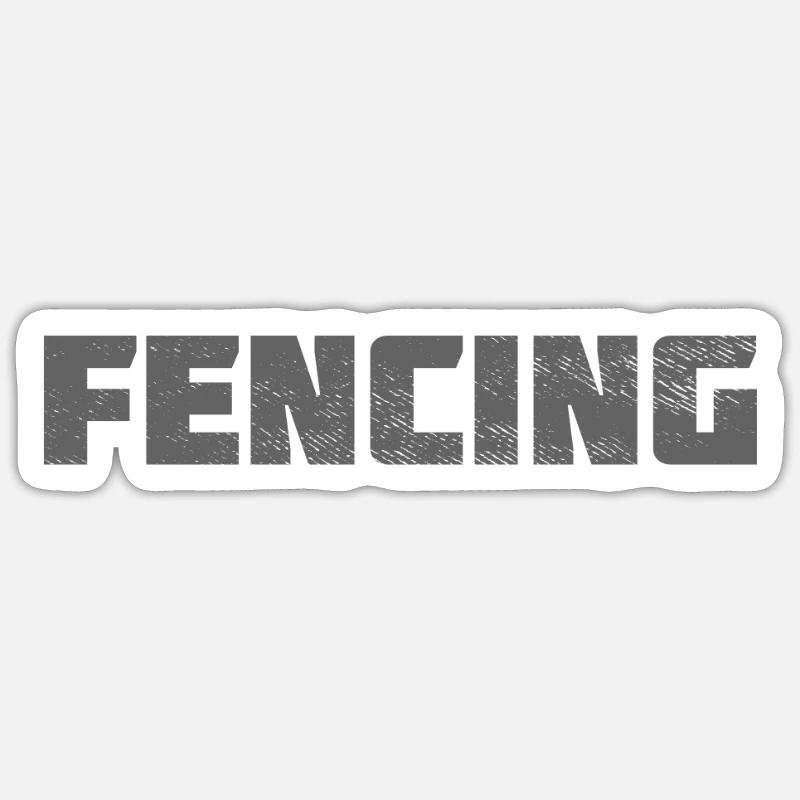 Fencing - Sticker size S (10 x 10 cm) - white matte