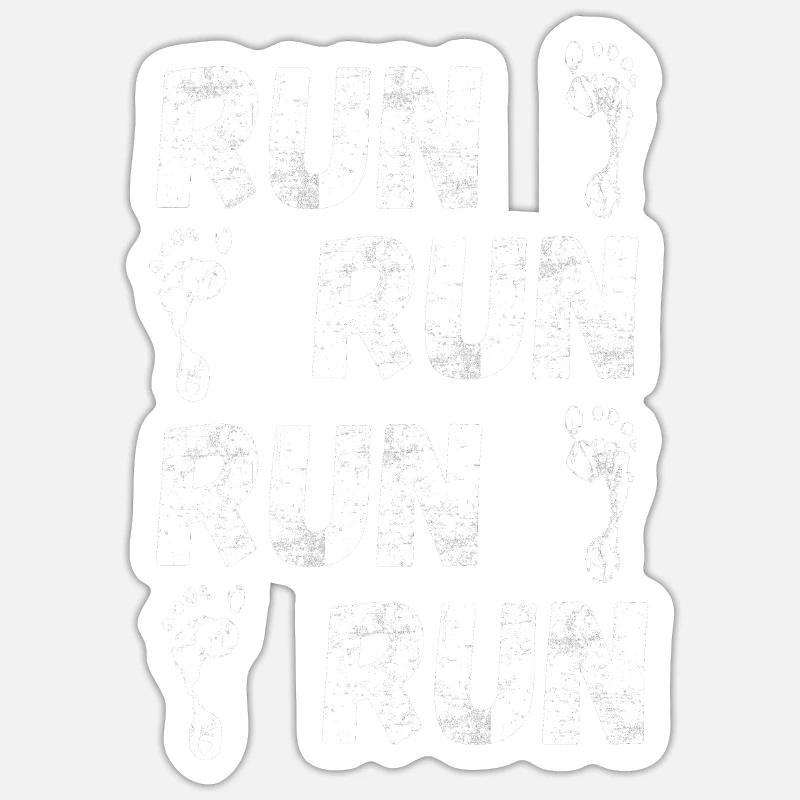 courir, jogging, jogging, coureur - Sticker taille S (10 x 10 cm) - blanc mat