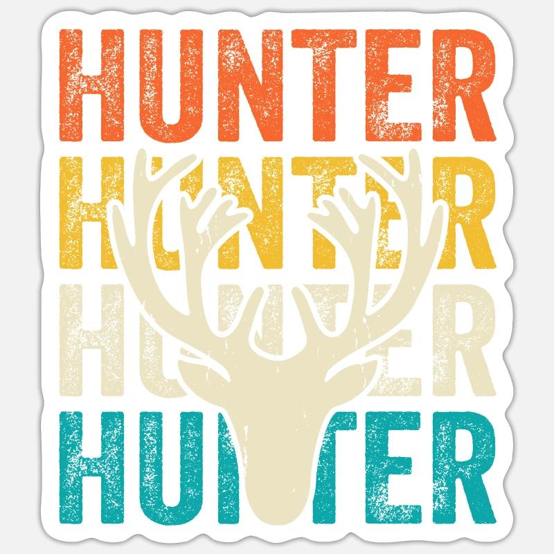 Chasseurs de chasse - Sticker taille S (10 x 10 cm) - blanc mat