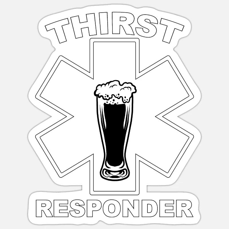 Thirst responder - Barkeeper oder Sani Design Sticker Größe S (10 x 10 cm)