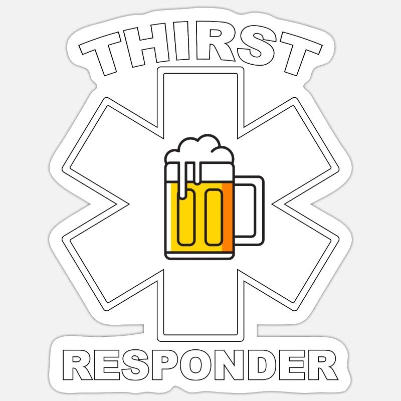 Thirst responder - Barkeeper oder Sani Design Sticker Größe S (10 x 10 cm)