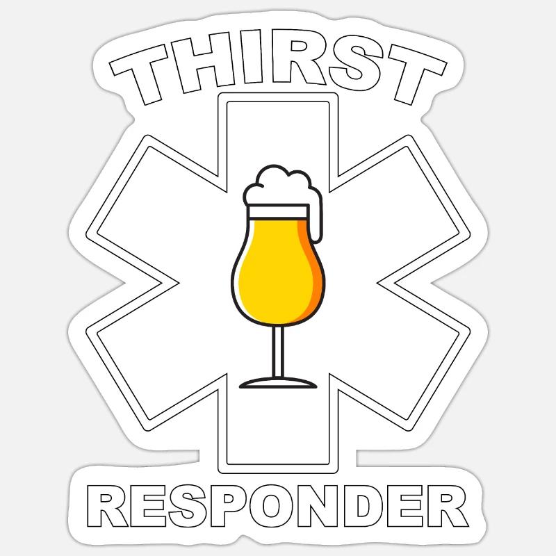 Thirst responder - Barkeeper oder Sani Design Sticker Größe S (10 x 10 cm)