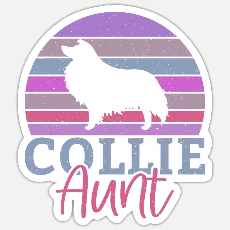 Cadeaux Collie - Sticker taille S (10 x 10 cm) - blanc mat