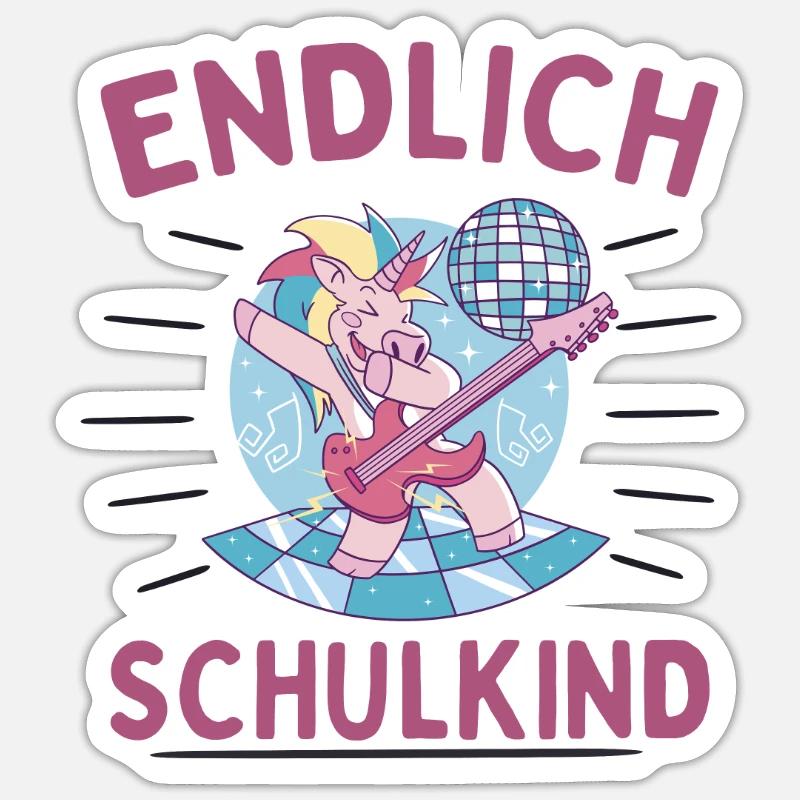 Endlich Schulkind - Sticker Größe S (10 x 10 cm) - Mattweiß