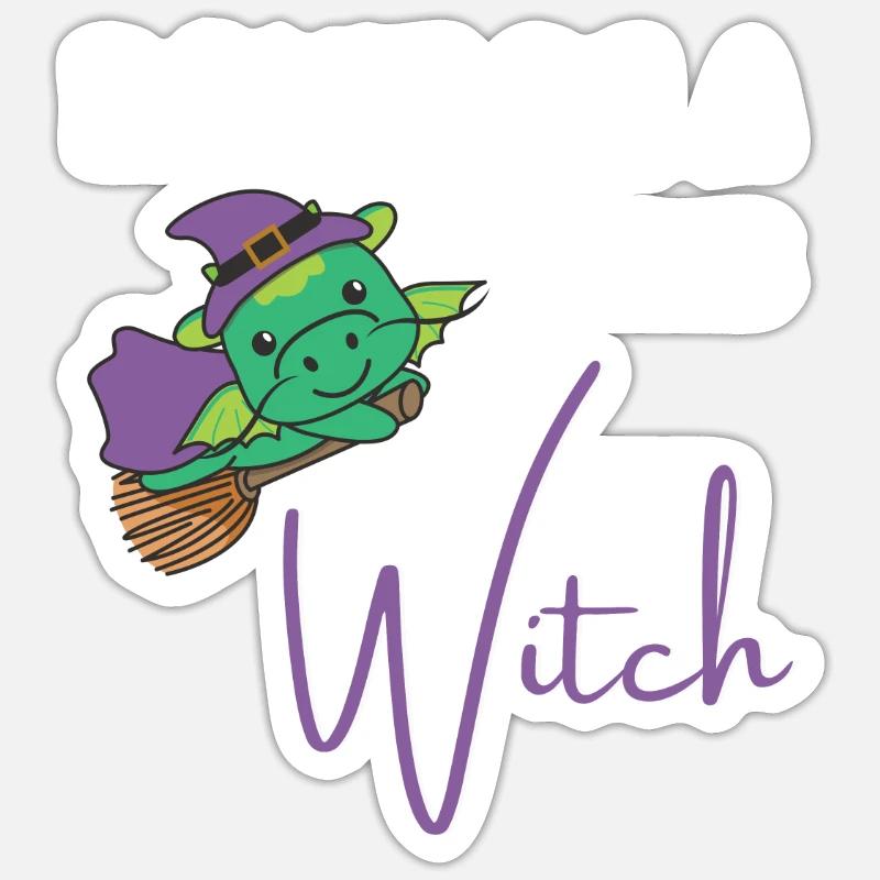 Drache Halloween Hexen don't be a basic witch Sticker Größe S (10 x 10 cm)