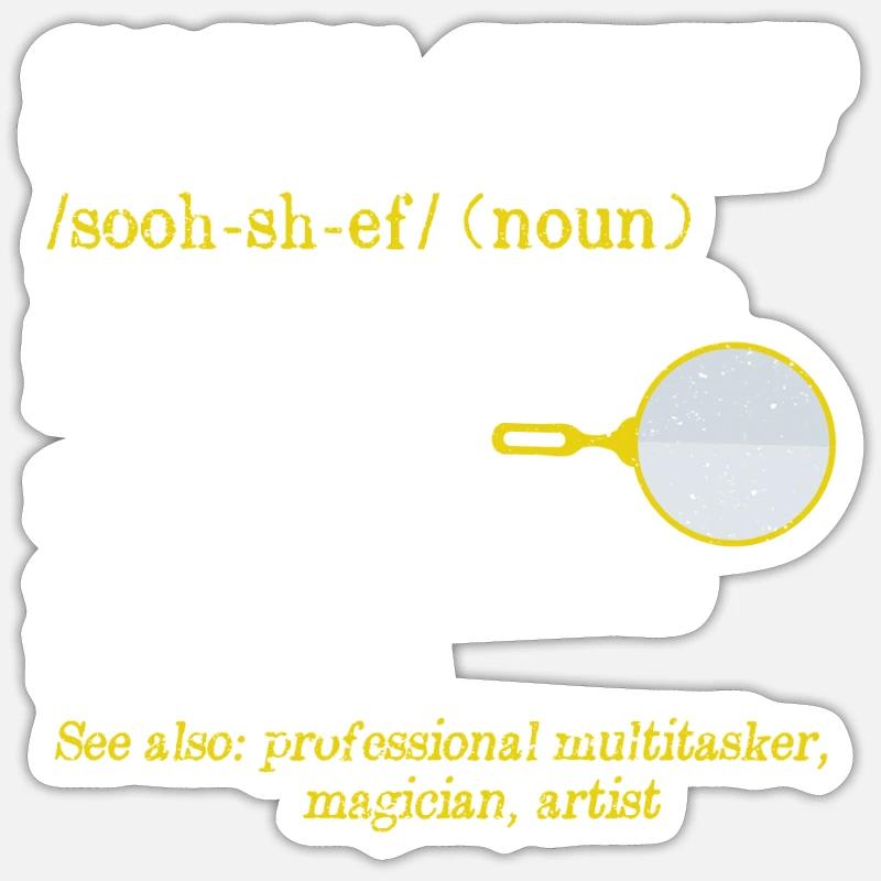 Sous Chef Definition Witzig Kochen Begriff Koch Sticker Größe S (10 x 10 cm)