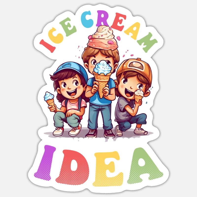 Eisverkäufer Eis Gute Idee Sticker Größe S (10 x 10 cm)