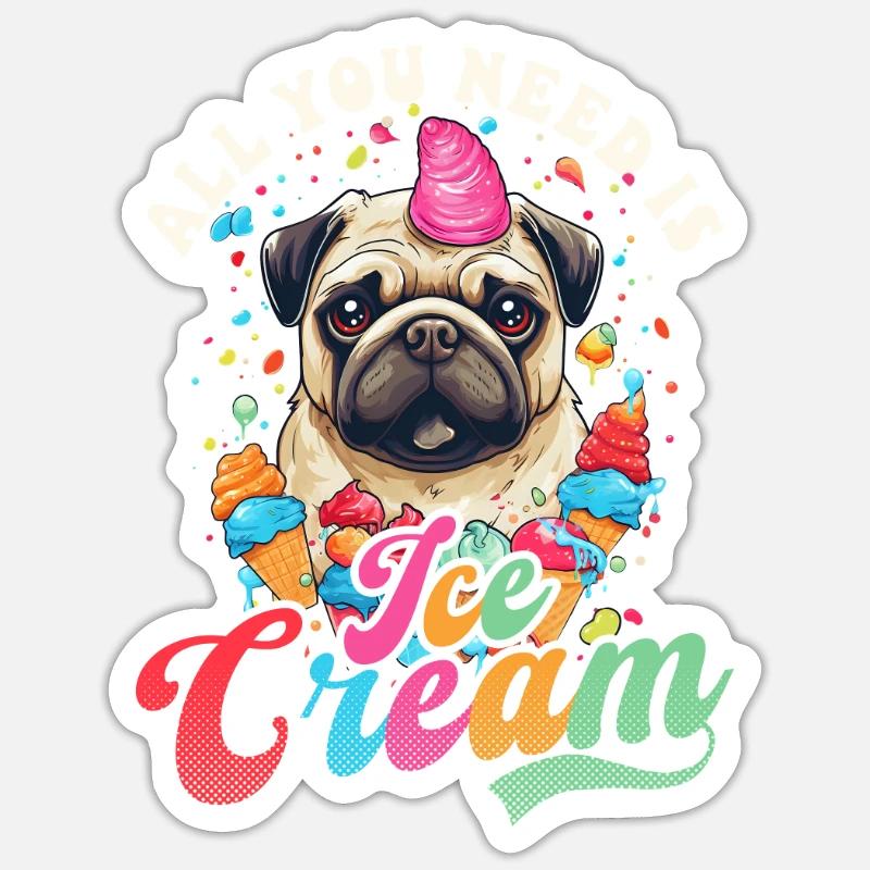 Eisverkäufer brauchen Eiscreme - Sticker Größe S (10 x 10 cm) - Mattweiß