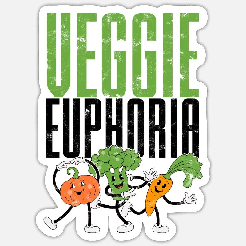 Veggie Euphoria - Veggie - Sticker taille S (10 x 10 cm) - blanc mat