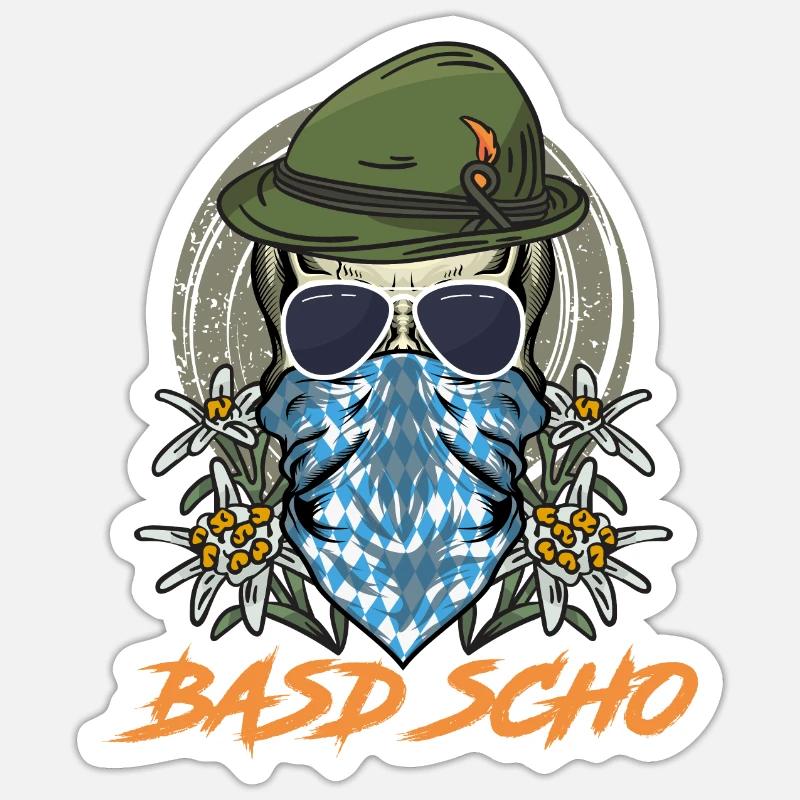 Bayerisch Basd Scho Boarisch München - Sticker Größe S (10 x 10 cm) - Mattweiß