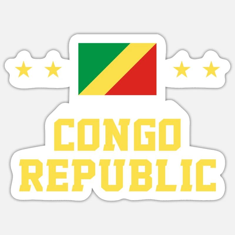République du Congo - Sticker taille S (10 x 10 cm) - blanc mat