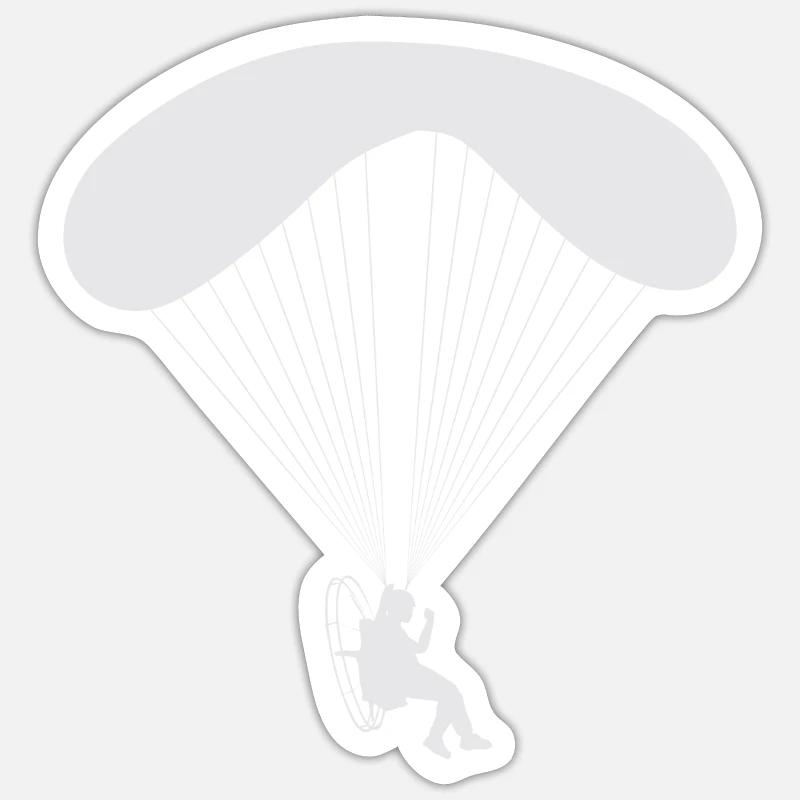 Paramoteur Parapente motorisé - Sticker taille S (10 x 10 cm) - blanc mat