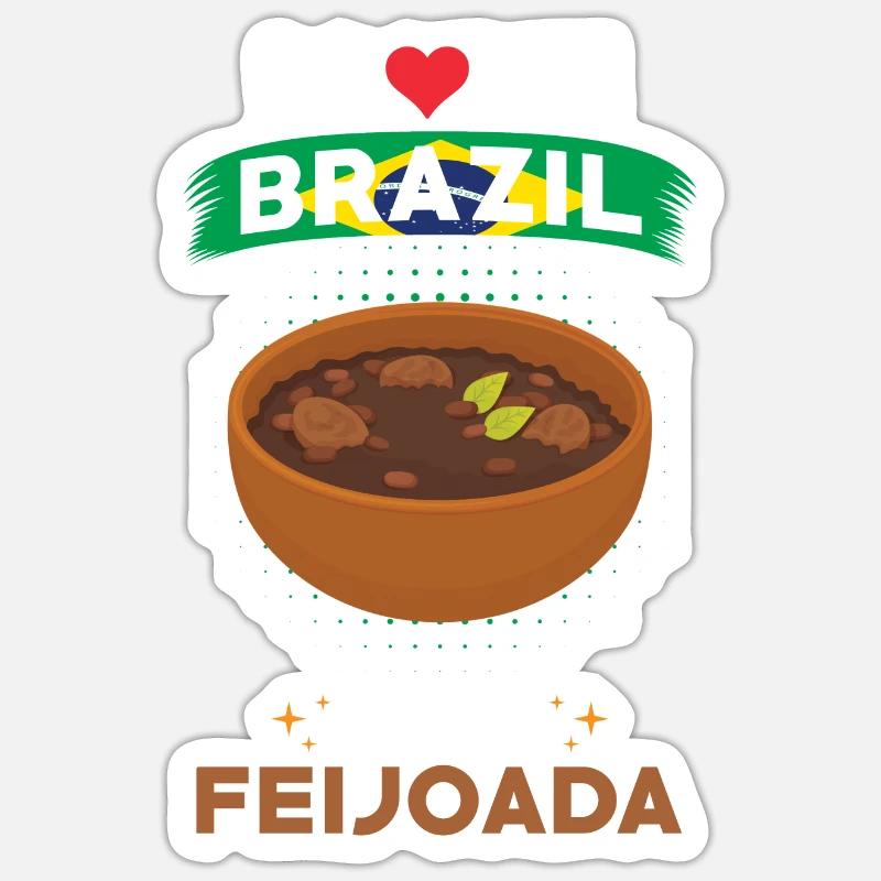 Feijoada, Brésil, Cuisine brésilienne - Sticker taille S (10 x 10 cm) - blanc mat