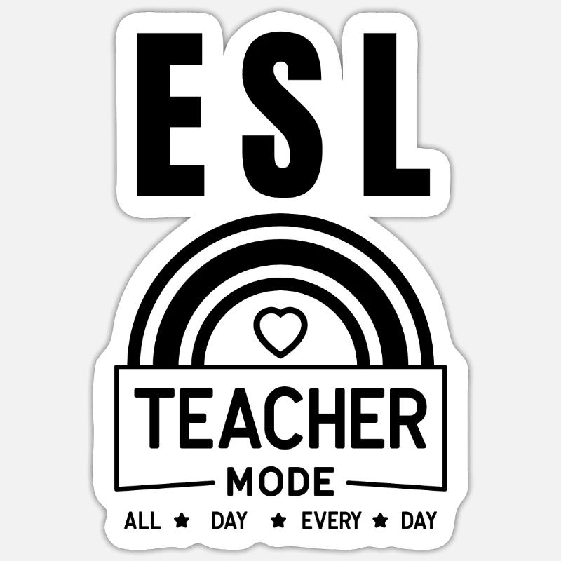 Enseignant d’anglais langue seconde |Langue anglaise |Pour les enseignants d’anglais langue seconde Sticker taille S (10 x 10 cm)