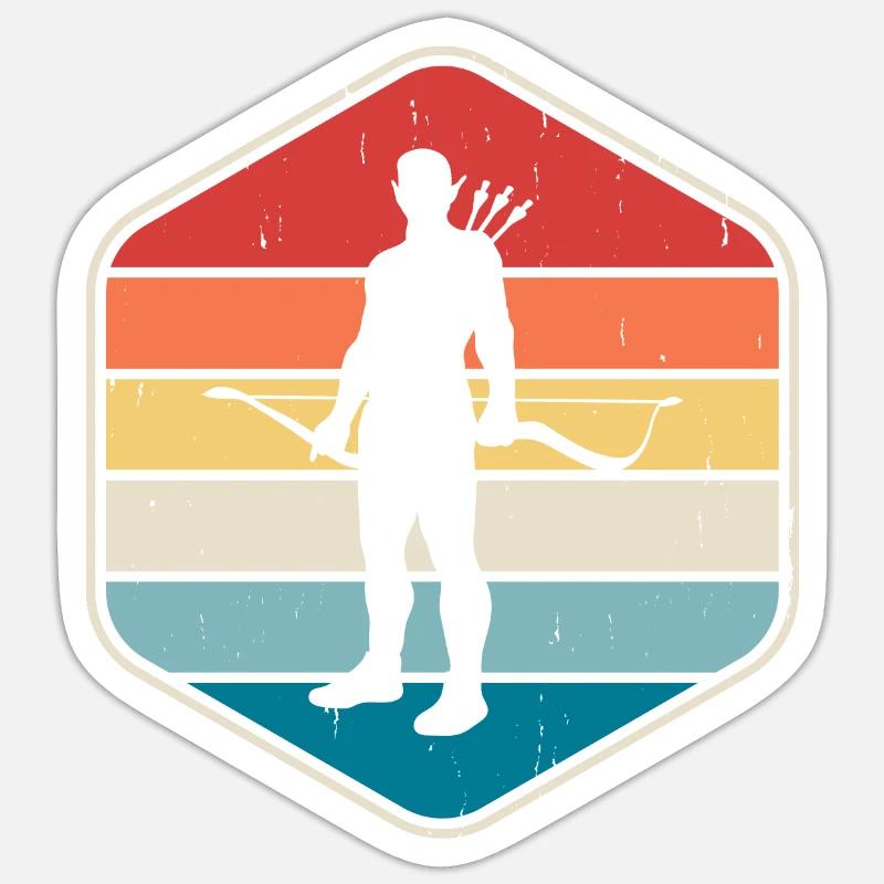 Archer Tir à l’arc - Sticker taille S (10 x 10 cm) - blanc mat