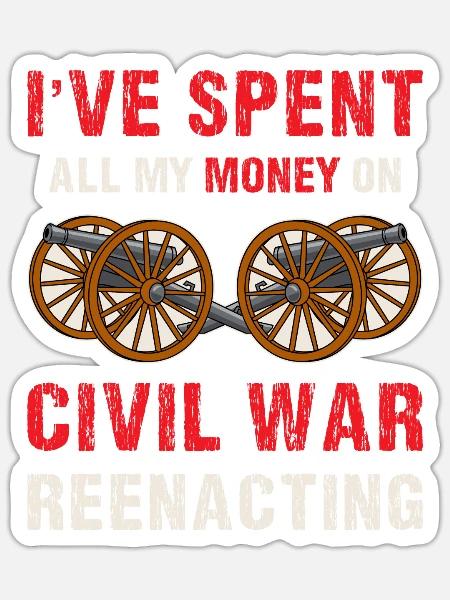 Amerikanischer >Bürgerkrieg, USA - Sticker Größe S (10 x 10 cm) - Mattweiß