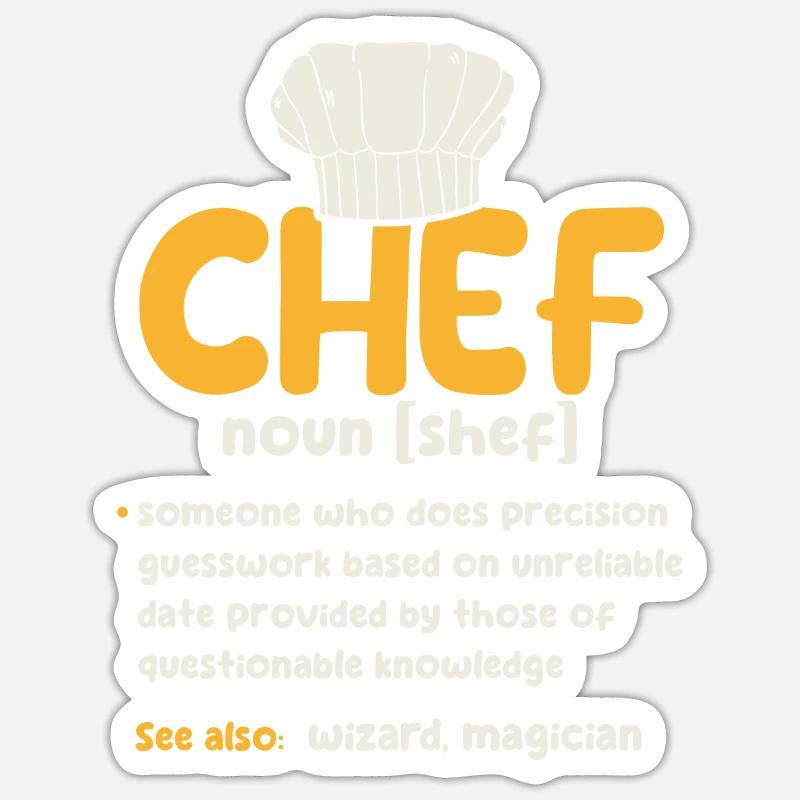 Chef Definition Funny Dictionary Cooking - Sticker size S (10 x 10 cm) - white matte