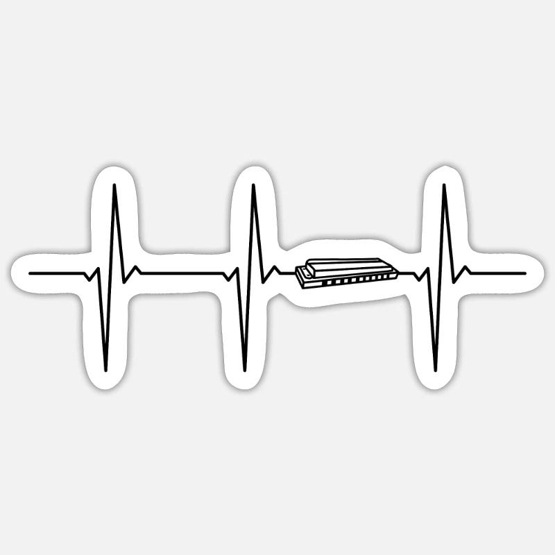 Harmonica ECG Heartbeat Sticker size S (10 x 10 cm)