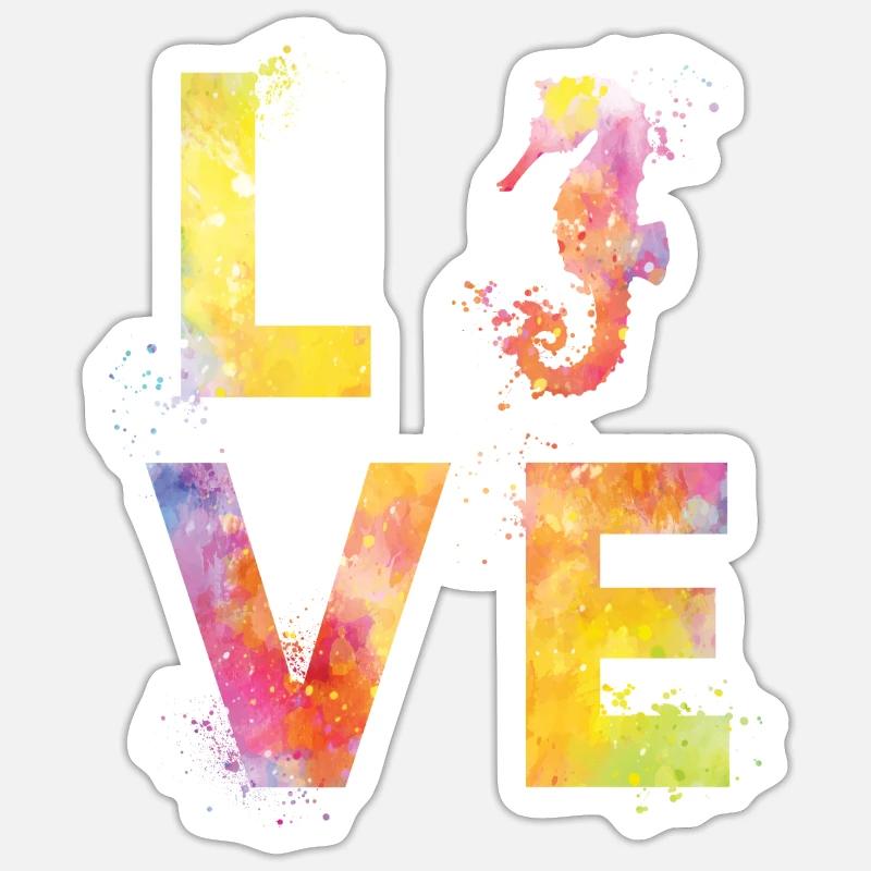 Les hippocampes adorent - Sticker taille S (10 x 10 cm) - blanc mat