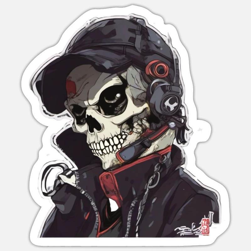 Skulls Skull Skull Skull Bones - Sticker size S (10 x 10 cm) - white matte