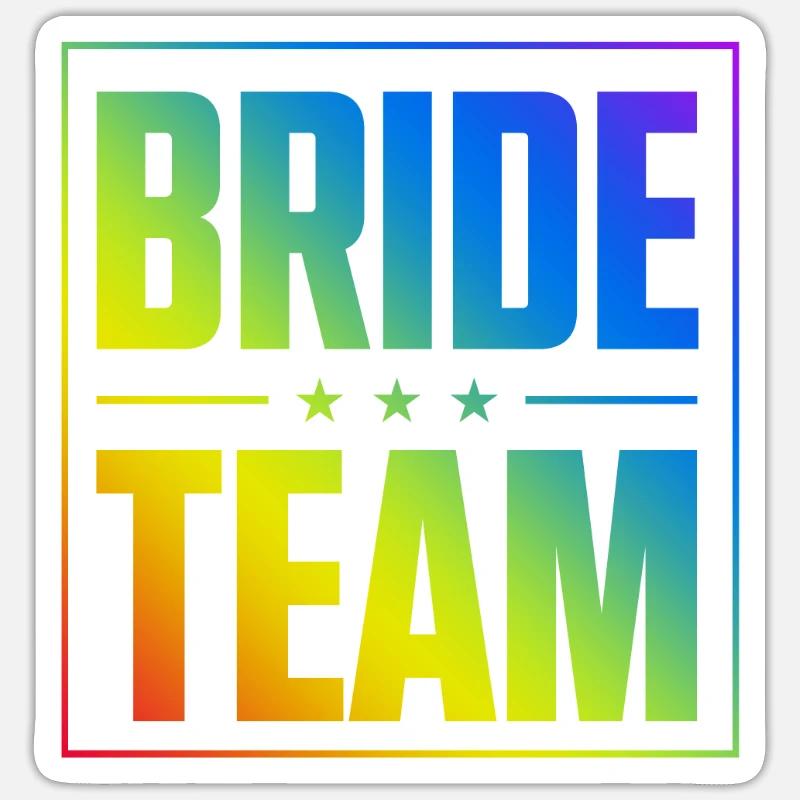 Équipe de la mariée - Sticker taille S (10 x 10 cm) - blanc mat