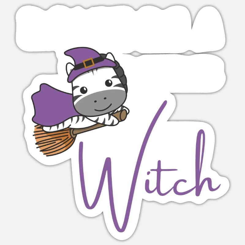 Zebra Halloween Hexen don't be a basic witch Sticker Größe S (10 x 10 cm)