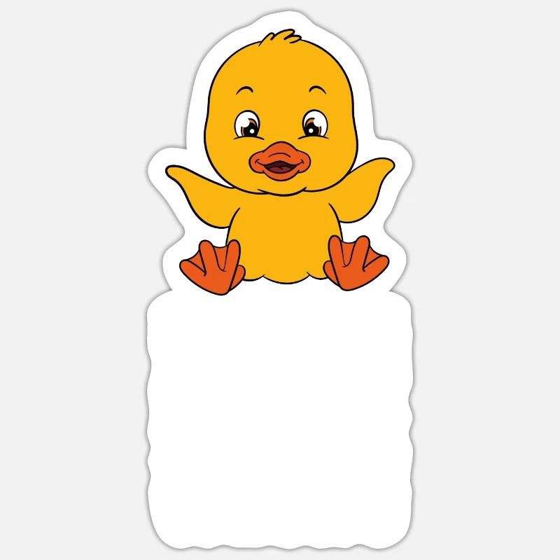 Drôle de canard Canards mignons - Sticker taille S (10 x 10 cm) - blanc mat
