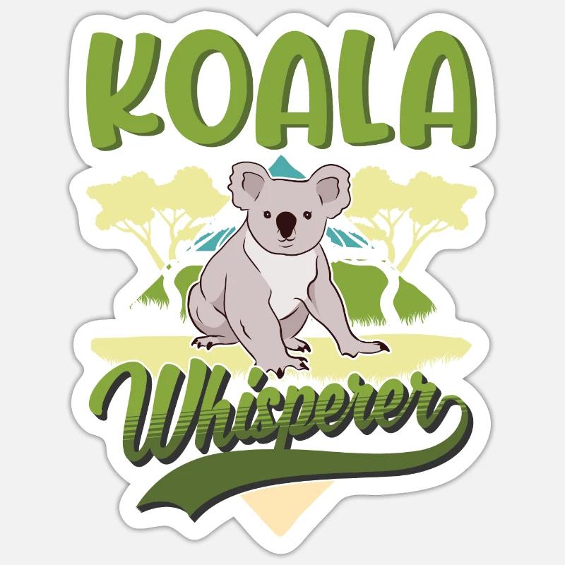 Koala Flüsterer Koalabär - Sticker Größe S (10 x 10 cm) - Mattweiß