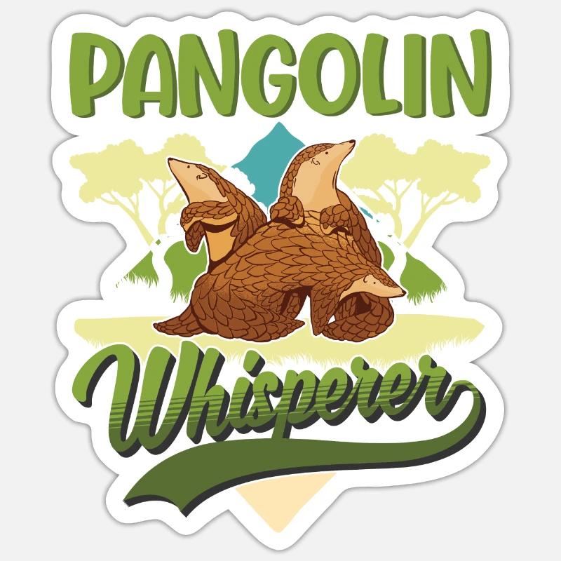 Pangolin Chuchoteur Pangolin - Sticker taille S (10 x 10 cm) - blanc mat