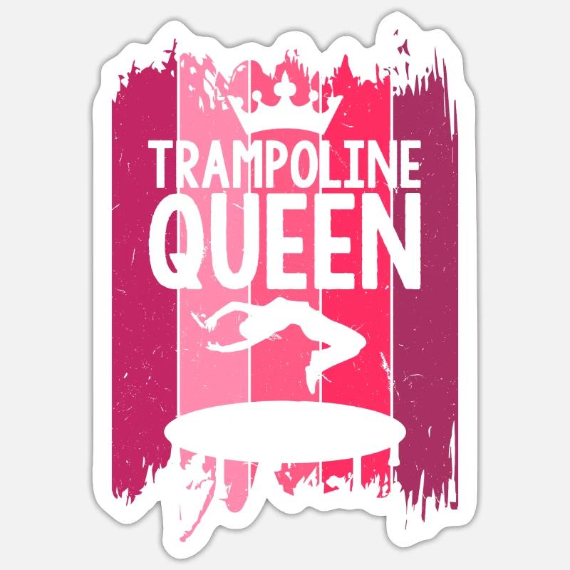 Trampoline Queen Trampolin - Sticker Größe S (10 x 10 cm) - Mattweiß